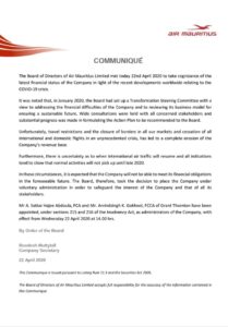 Air Mauritius tisková zpráva