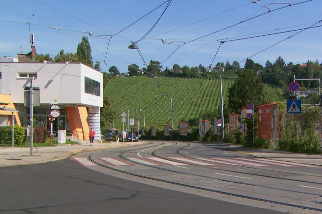 Lékárna (vlevo) ve Vollbadgasse - naproti cyklopruhu