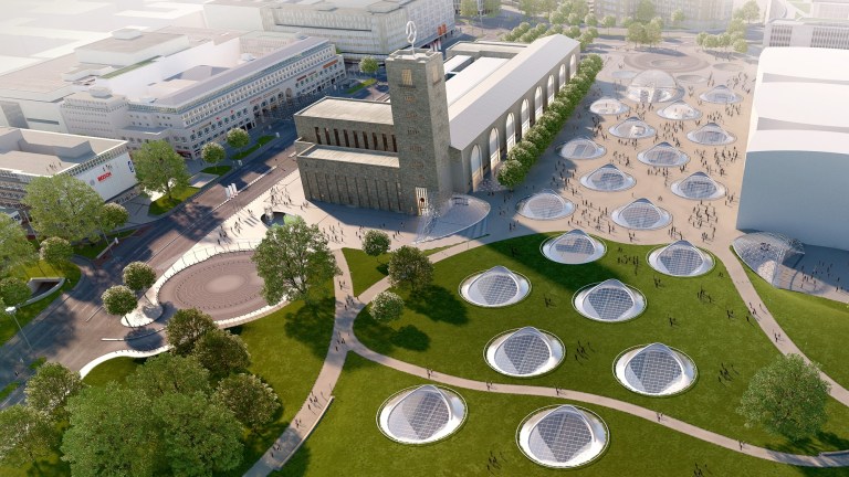 Vizualizace nového hlavního nádraží ve Stuttgartu, jehož uvedení do provozu je plánováno na rok 2025 | Foto: plán b