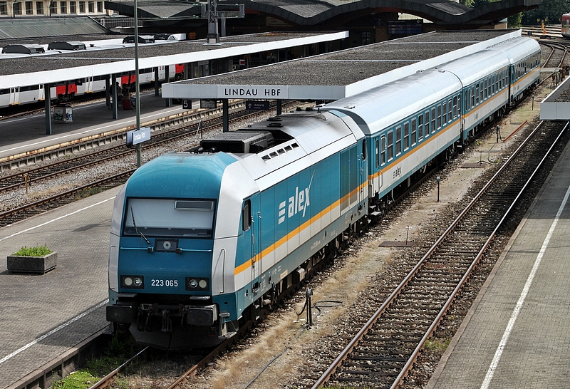 Lindau Hbf, vlak Alex z Prahy do Mnichova. Foto wikipedia