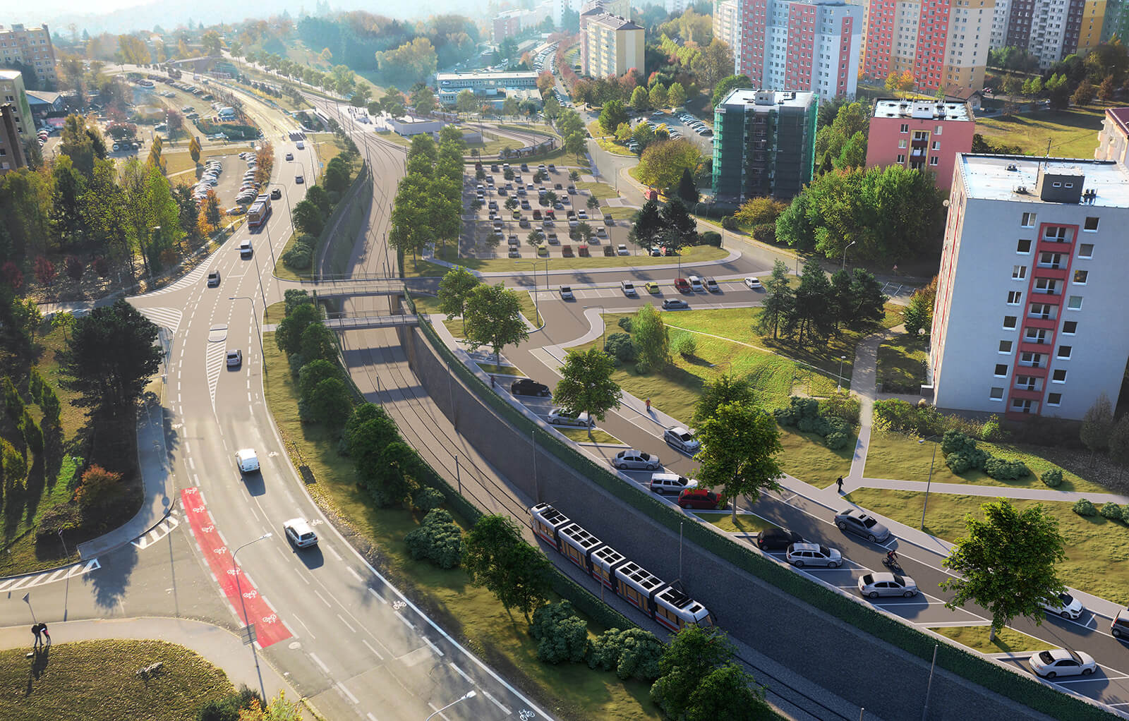 Vizualizace prodloužení tramvaje na Kamechy. Zdroj Magistrát města Brna