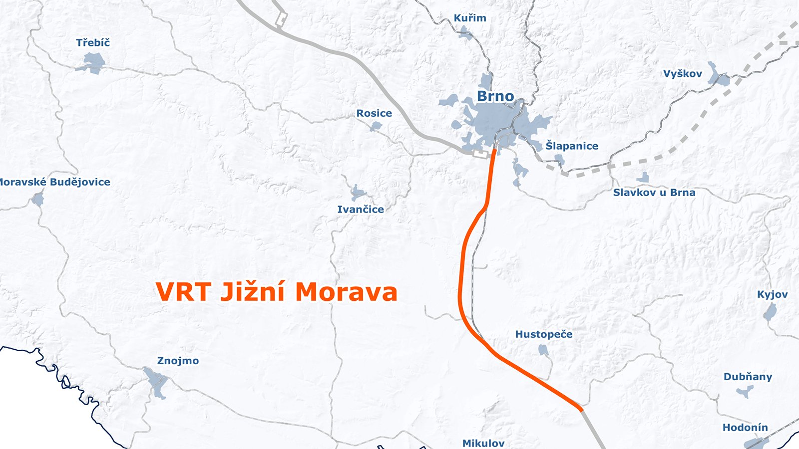 Vysokorychlostní železnice bude na Jižní Moravě delší