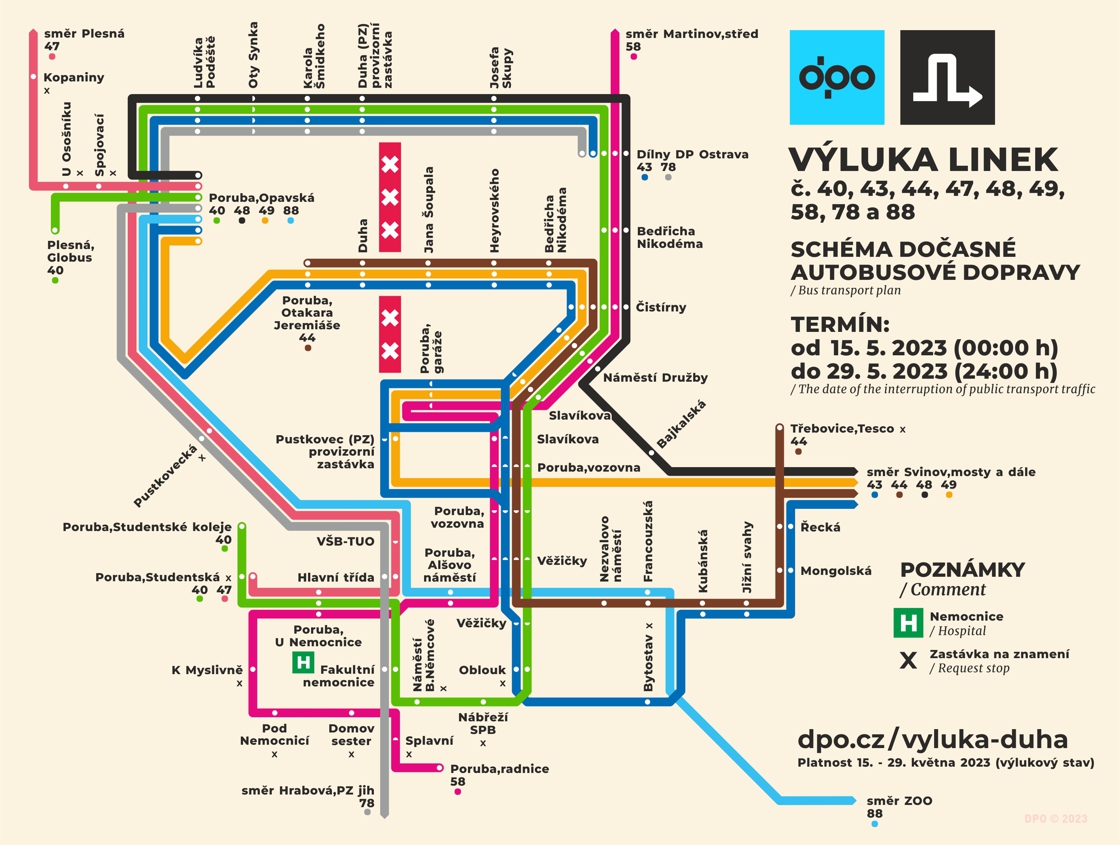 Čtrnáctidenní autobusová výluka v Ostravě-Porubě změní trasy