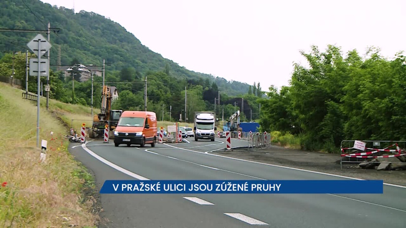 V Pražské ulici v Ústí n. Labem jsou zúžené pruhy, práce budou probíhat celé prázdniny