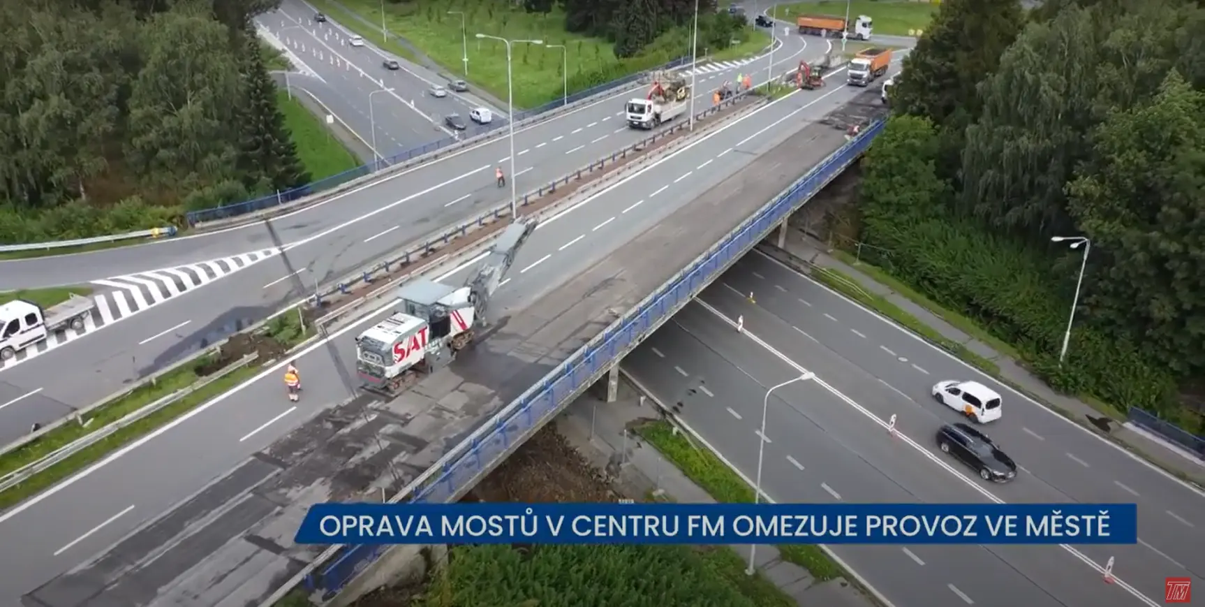 Oprava mostů v centru Frýdku-Místku omezuje provoz ve městě