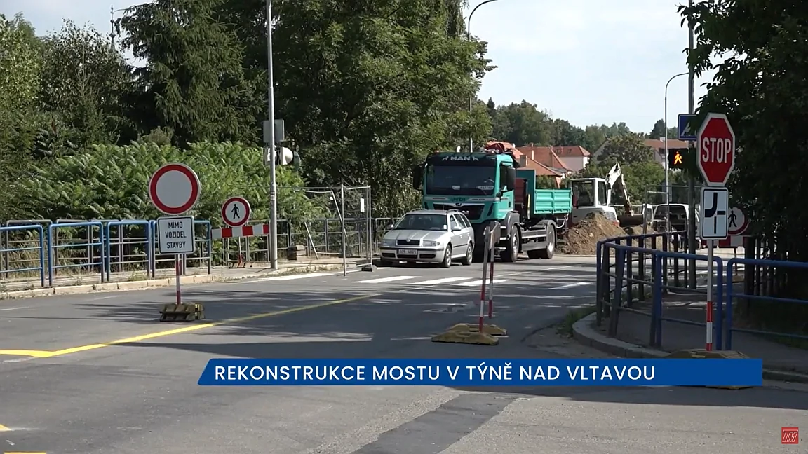 Video: Rekonstrukce mostu v Týně nad Vltavou potrvá rok