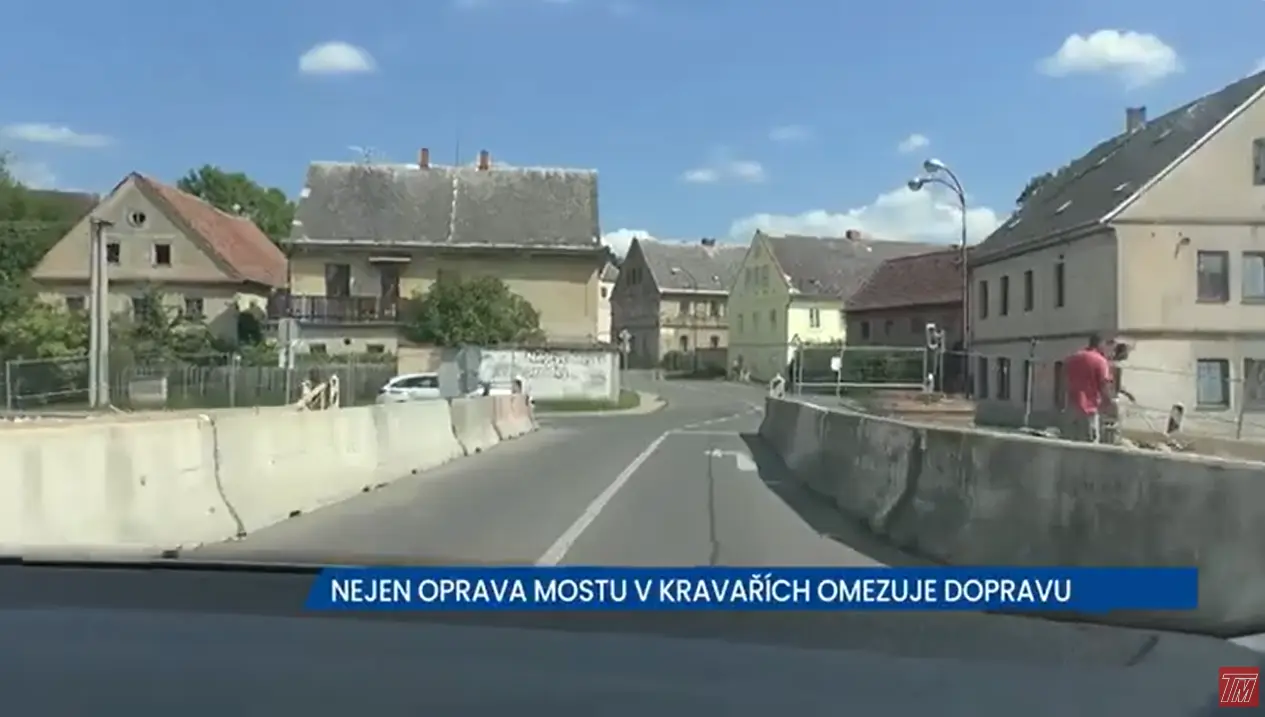 Oprava mostu v Kravařích na Českolipsku omezuje dopravu