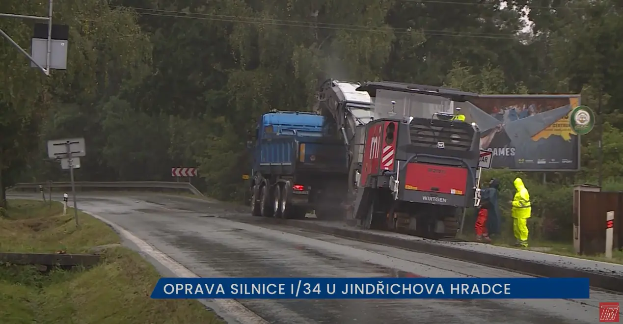 Video: Oprava silnice I. třídy u Jindřichova Hradce potrvá do konce října