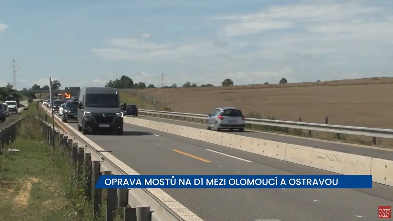 ŘSD opravuje mosty na D1 mezi Olomoucí a Ostravou, provoz v omezených místech bývá bez komplikací