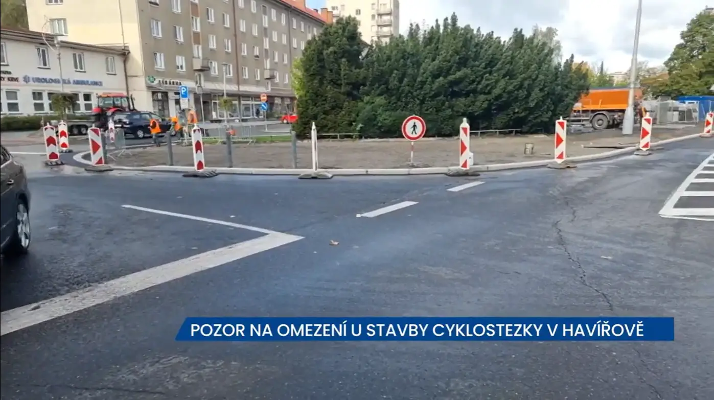 Kvůli stavbě cyklostezky v Havířově čeká na řidiče omezení