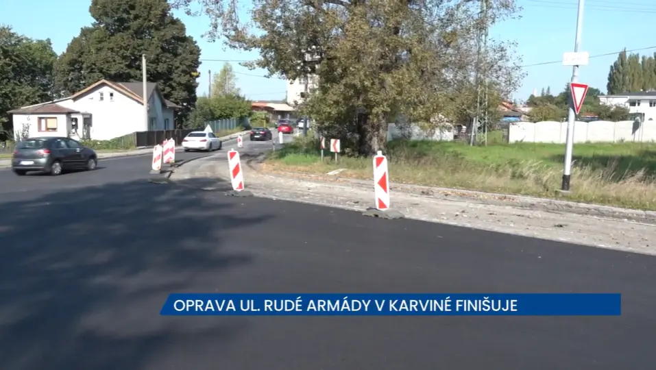 Oprava ulice Rudé Armády v Karviné finišuje, silnice bude nově dvoupruhová