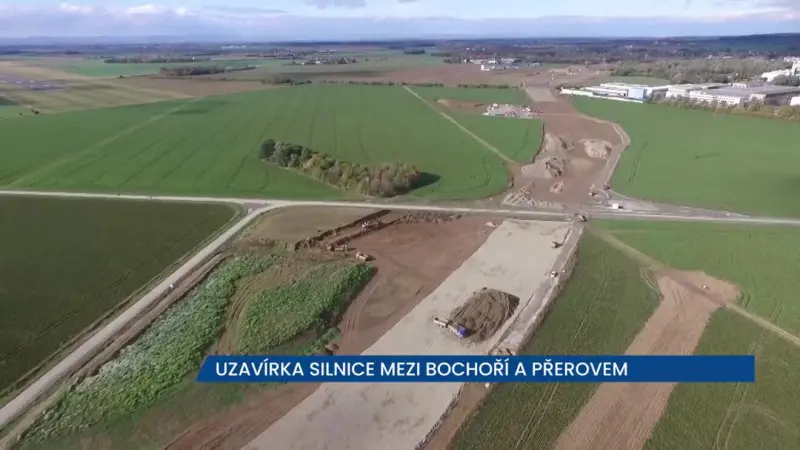Uzavírka silnice mezi Bochoří a Přerovem, ŘSD tam pokračuje ve stavbě dalšího úseku D1