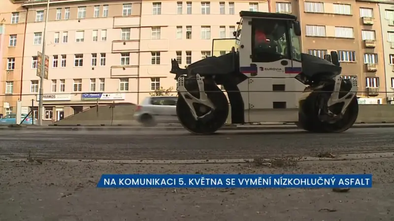 Na komunikaci 5. května v Praze se vymění nízkohlučný asfalt