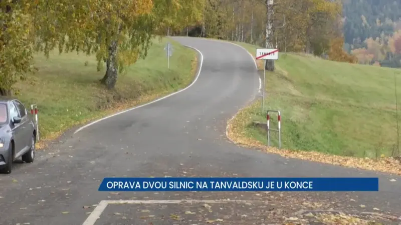 Oprava dvou silnic na Tanvaldsku je u konce, skončila uzavírka, cesty jsou průjezdné