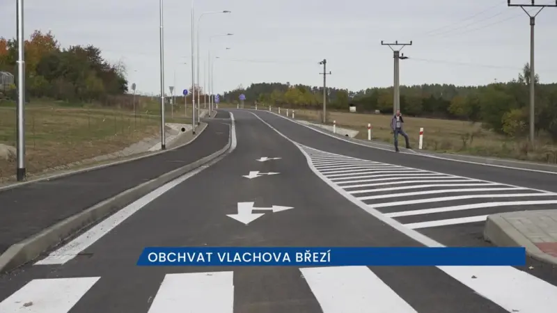 Obchvat Vlachova Březí je v předběžném užívání, nová silnice ulehčila dopravě v centru