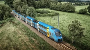 Vizualizace podoby souprav Alstom Coradia Max pro síť OSTA. zdroj DB Regio