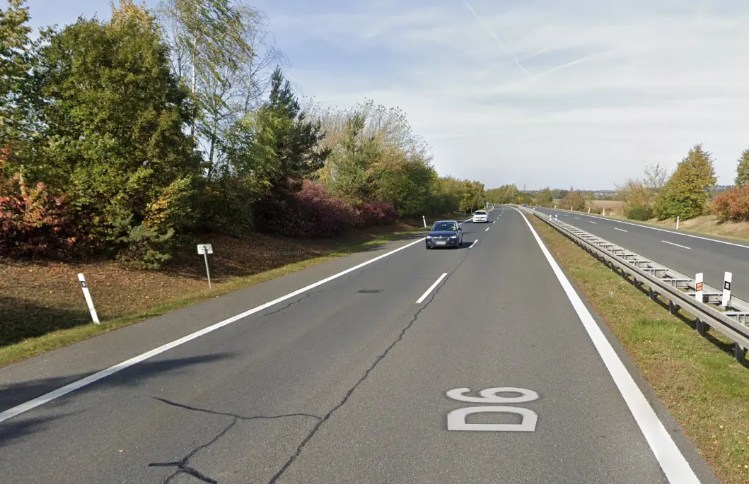 stav dálnice D6, zdroj google mapy/ ŘSD