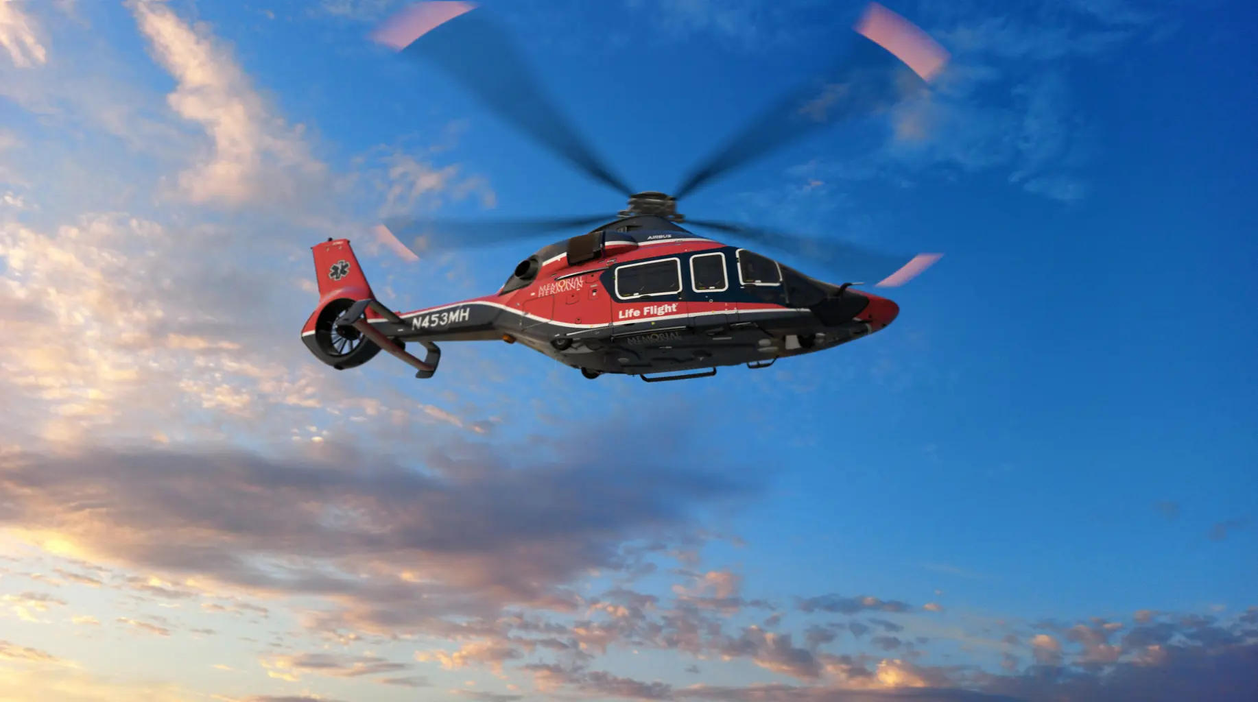 Vrtulník Airbusu H160 Memorial Hermann Life Flight. Autor Airbus