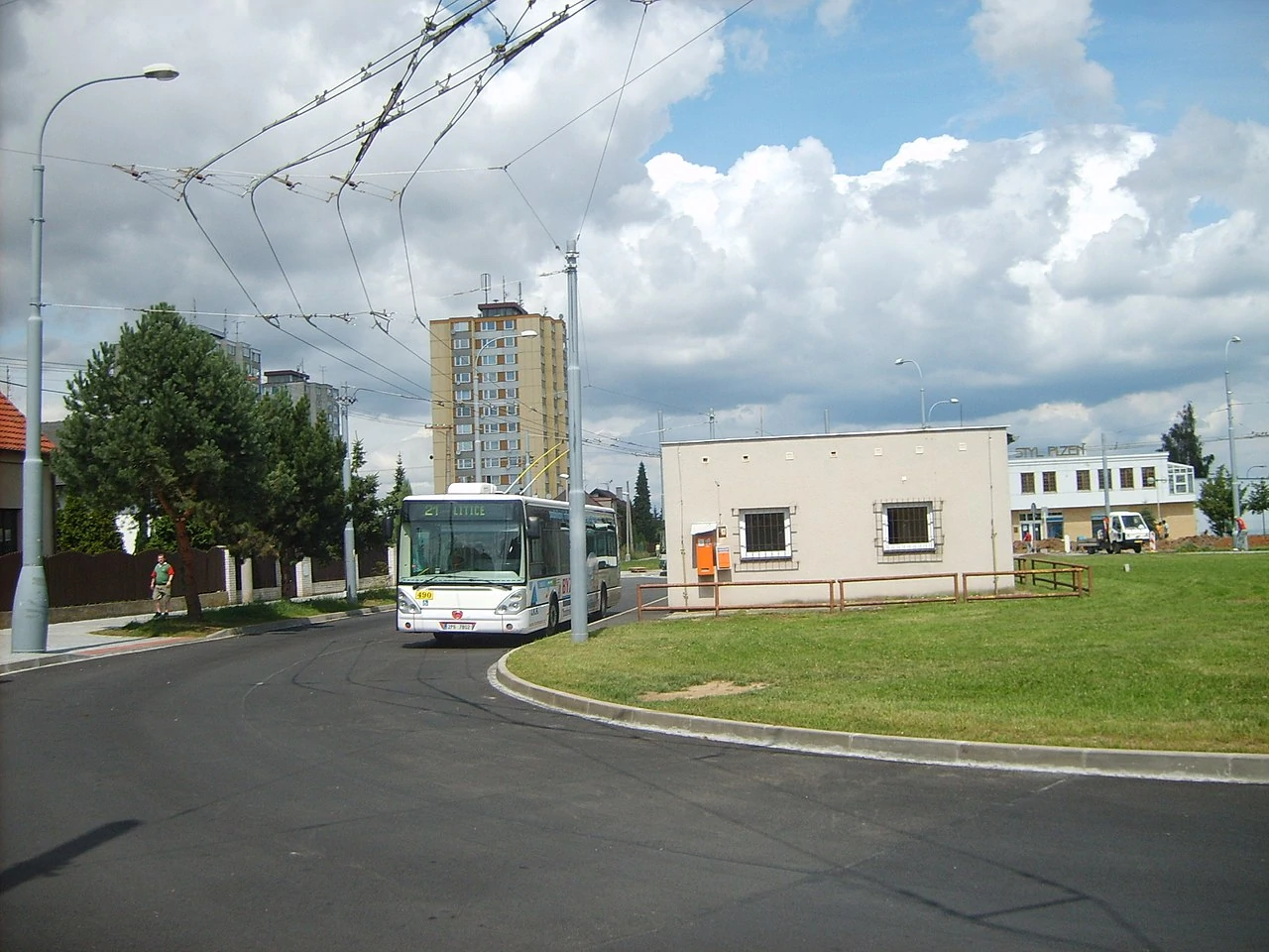 Plzeň, Nová Hospoda. Točna trolejbusů a autobusů. Autor Ondřej Koníček, wikipedie