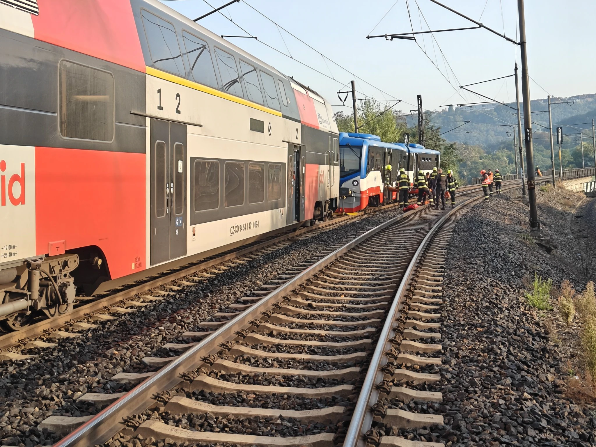 srážka vlaků v Praze na Balabence. Zdroj Hasiči hlavního města Prahy