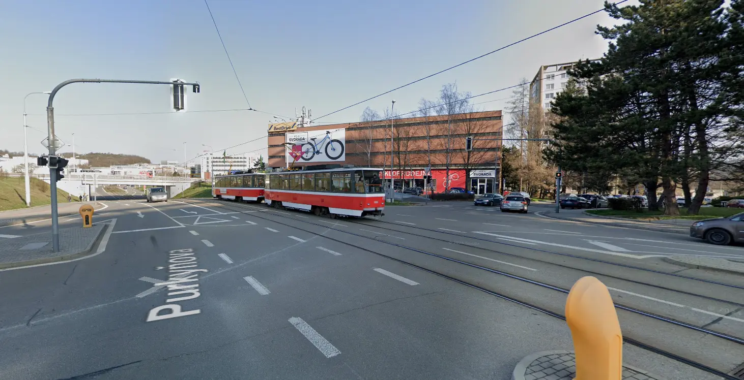 ulice Purkyňova v Brně Králově Poli. Zdroj google mapy