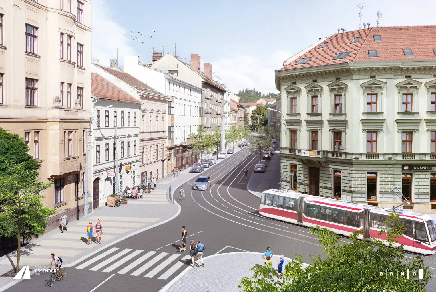Vizualizace Údolní po rekonstrukci. Zdroj město Brno