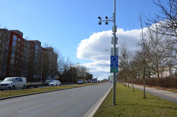 Úsekové měření v Plzni na Studentské © E. Kriegerová, SITMP