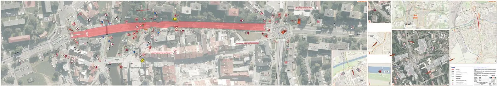 Detailní pohled na místo uzavření mostu ve Valašském Meziříčí © město Valašské Meziříčí/ ŘSD