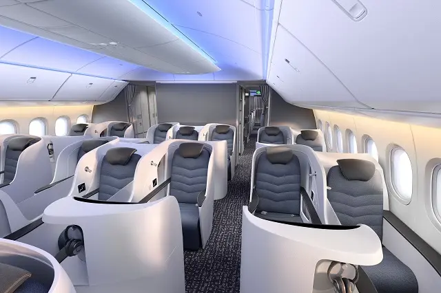 Koncept pro 777X se sedmi sedadly v business třídě. © Boeing