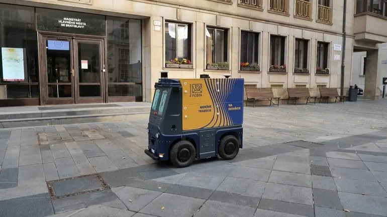 testované autonomní vozidlo. Zdroj Slovenská pošta