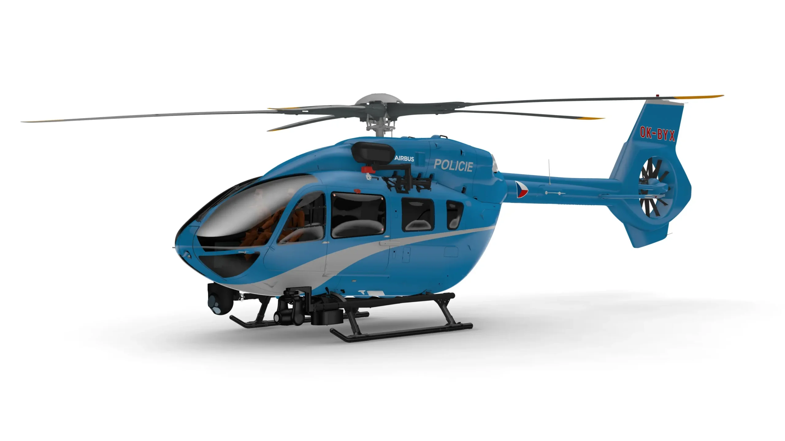 Digitální render vrtulníku Airbus H145 českého ministerstva vnitra, zdroj Airbus