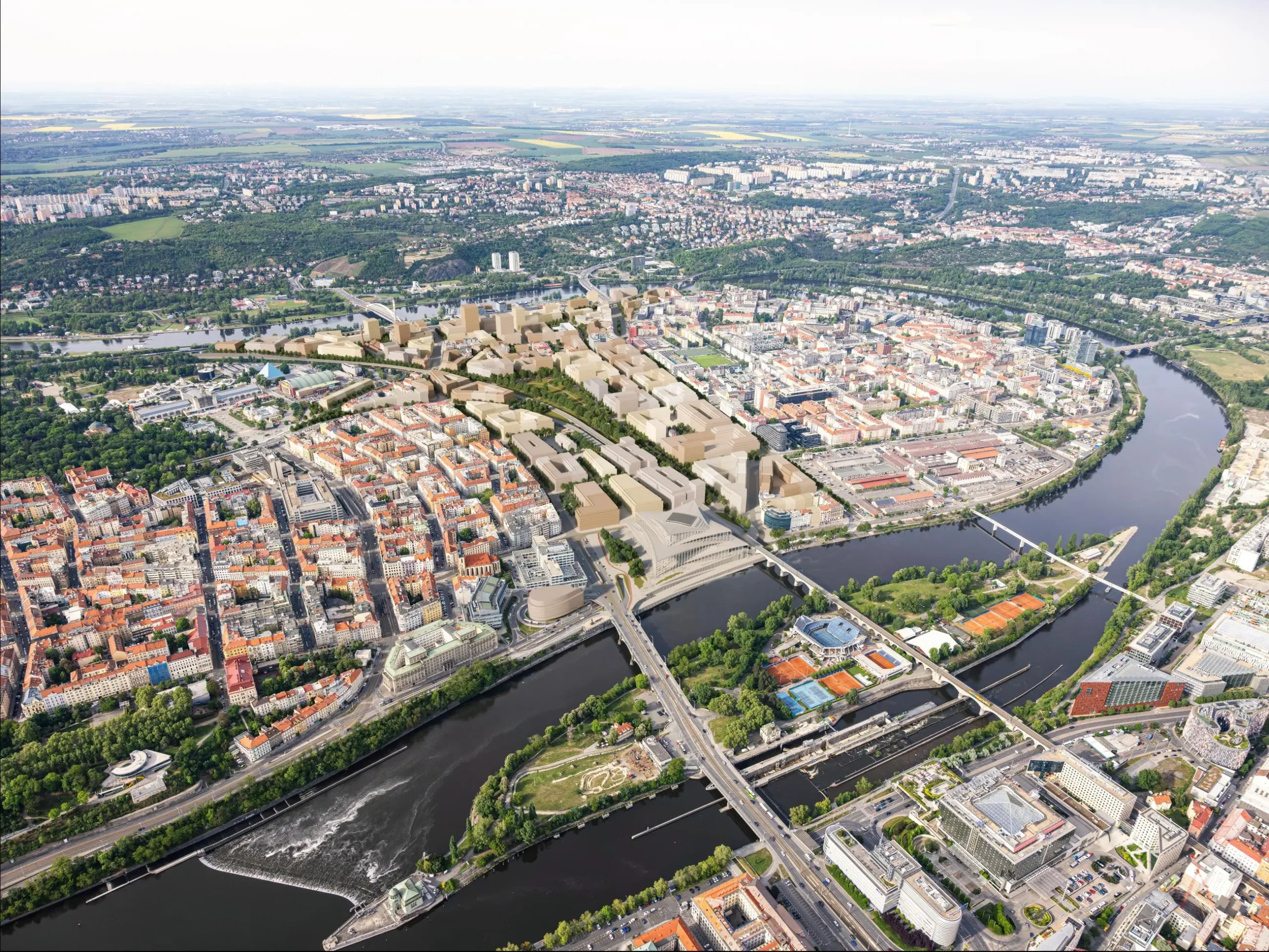 Vizualizace územní studie Holešovice Bubny – Zátory II Autor: MHMP