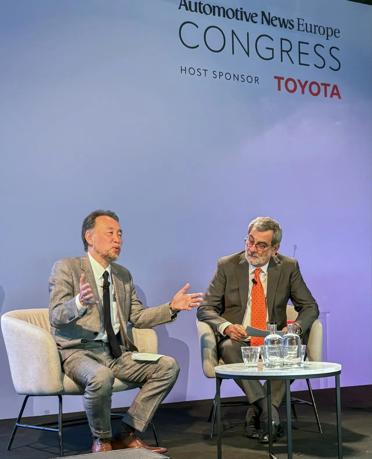 Yoshihiro Nakata speaking at the Automotive News Europe Congress. Credit: Automotive News Europe