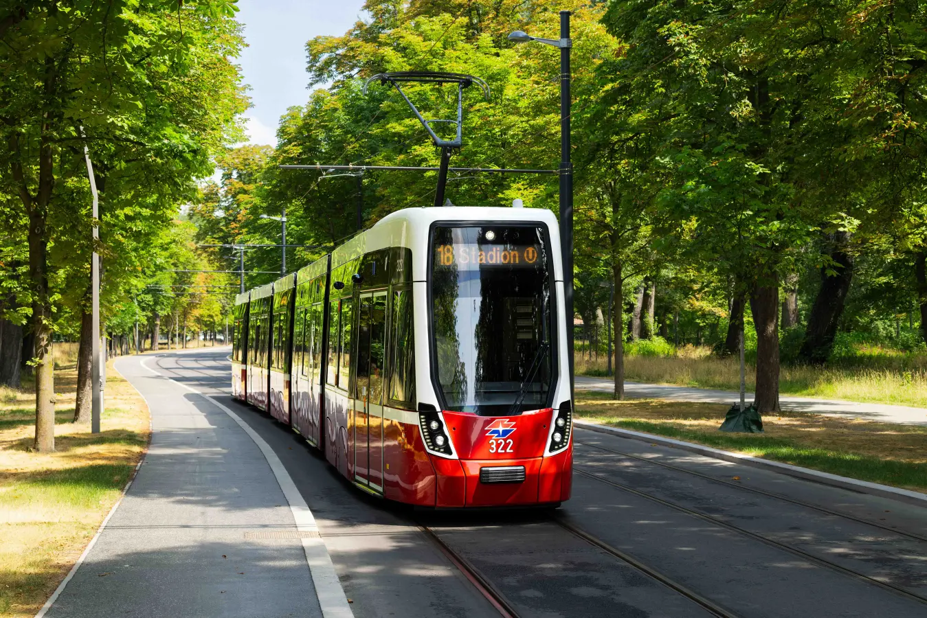 Linka 18 Wiener Linien na cestě k U2 Stadion, foto Wiener Linien / Simon Wöhrer